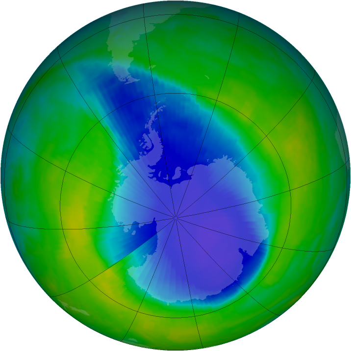 Antarctic ozone map for 21 November 1999